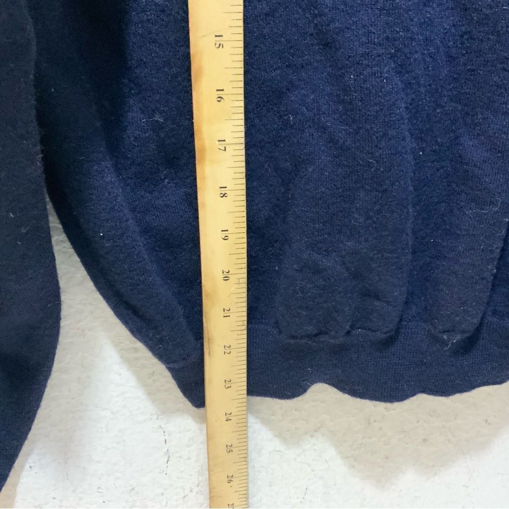 Vintage Brandini Blue 100% merino pure wool Pullover V Neck Sweater Italy - Picture 8 of 11